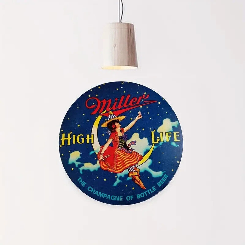Miller High Life Beer Vintage Style Novelty 12" Round Metal Sign NEW! Home & Garden:Home Décor:Plaques & Signs Style Your Walls